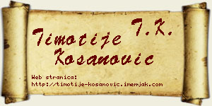 Timotije Kosanović vizit kartica